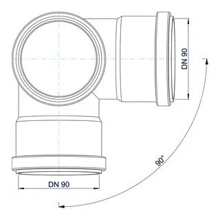 PO Eckdoppelabzweig POLO-KAL NG DN 90/90/90/87Grad – Bild 3