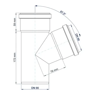 PO Abzweig POLO-KAL NG DN 90/90/67Grad – Bild 3