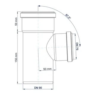 PO Abzweig POLO-KAL NG DN 90/75/87Grad – Bild 3