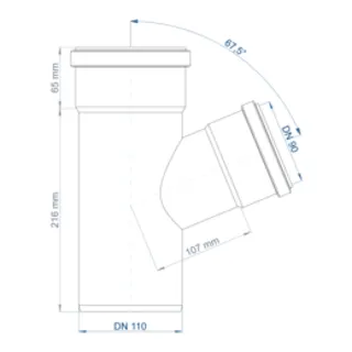 PO Abzweig POLO-KAL NG DN 110/90/67Grad – Bild 3