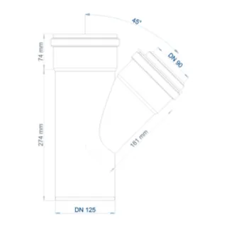 PO Abzweig POLO-KAL NG DN 125/90/45Grad – Bild 3