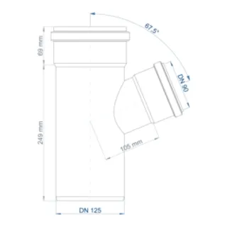 PO Abzweig POLO-KAL NG DN 125/90/67Grad – Bild 3