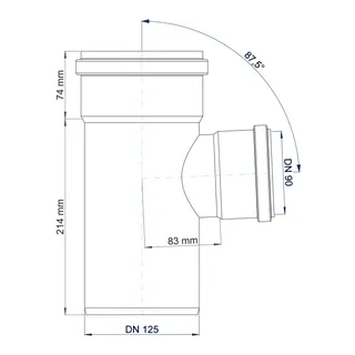 PO Abzweig POLO-KAL NG DN 125/90/87Grad – Bild 3