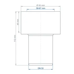PO Übergang von Muffe auf Spitzende anderer Werkst.POLO-KAL DN 50/58-67mm – Bild 3