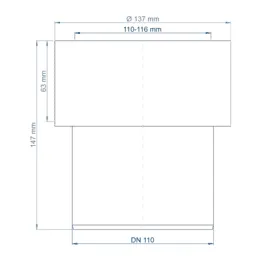 PO Übergang von Muffe auf Spitzende anderer Werkst.POLO-KAL DN 110/110-116mm – Bild 3