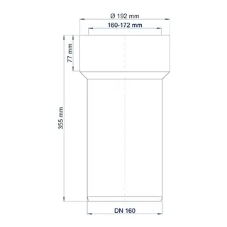 PO Übergang von Muffe auf Spitzende anderer Werkst.POLO-KAL DN 160/160-172mm – Bild 3