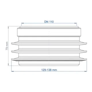 PO Übergang von Spitzende auf Muffe anderer Werkst.POLO-KAL DN 110/129-138mm – Bild 3
