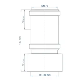 PO Übergang von Spitzende auf Spitzende anderer Werkst.POLO-KAL DN 75/78-86mm – Bild 3