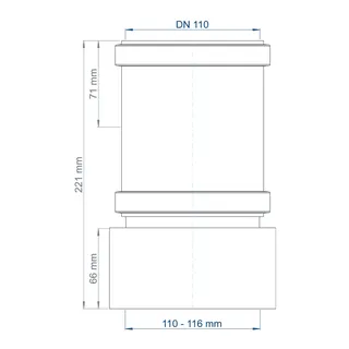 PO Übergang von Spitzende auf Spitzende anderer Werkst.POLO-KAL DN 110/110-116mm – Bild 3