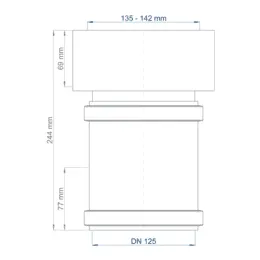 PO Übergang von Spitzende auf Spitzende anderer Werkst.POLO-KAL DN 125/135-142mm – Bild 3