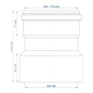 PO Übergang von Spitzende auf Spitzende anderer Werkst.POLO-KAL DN 160/160-172mm – Bild 3