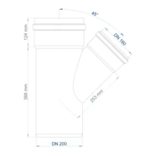 PO Abzweig POLO-KAL NG DN 200/160/45Grad – Bild 3