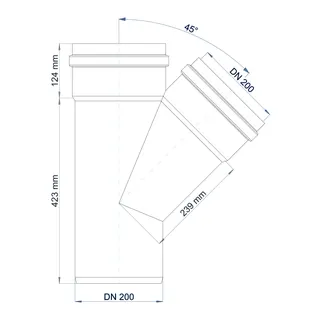 PO Abzweig POLO-KAL NG DN 200/200/45Grad – Bild 3