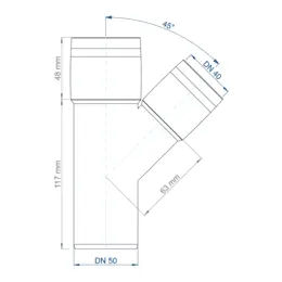 PO Abzweig POLO-KAL XS DN 50/40/45Grad – Bild 3
