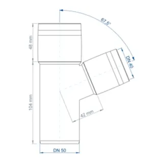 PO Abzweig POLO-KAL XS DN 50/40/67Grad – Bild 3