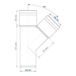 PO Abzweig POLO-KAL XS DN 50/50/45Grad – Bild 3