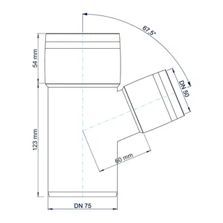 PO Abzweig POLO-KAL XS DN 75/50/67Grad – Bild 3