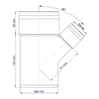PO Abzweig POLO-KAL XS DN 110/50/45Grad – Bild 3