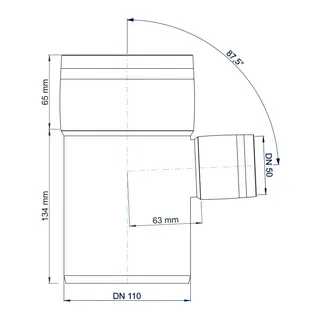 PO Abzweig POLO-KAL XS DN 110/50/87Grad – Bild 3