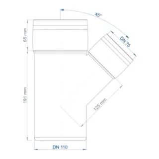PO Abzweig POLO-KAL XS DN 110/75/45Grad – Bild 3