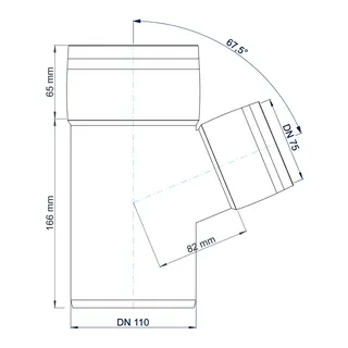 PO Abzweig POLO-KAL XS DN 110/75/67Grad – Bild 3