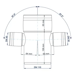 PO Doppelabzweig POLO-KAL XS DN 110/50/87Grad – Bild 3