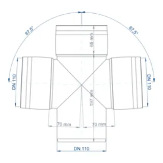 PO Doppelabzweig POLO-KAL XS DN 110/110/87Grad – Bild 3