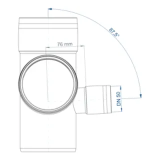 PO Eckdoppelabzweig POLO-KAL XS DN 110/110/50/87Grad – Bild 5