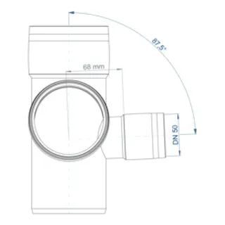 PO Eckdoppelabzweig POLO-KAL XS DN 90/90/50/87Grad – Bild 3
