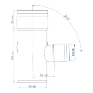 PO Eckdoppelabzweig POLO-KAL XS DN 90/50/90/87Grad – Bild 4