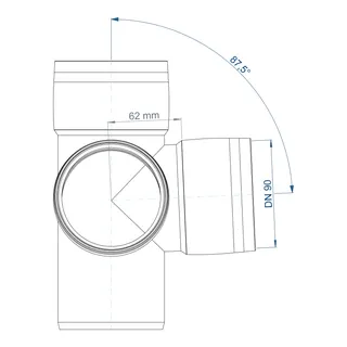 PO Eckdoppelabzweig POLO-KAL XS DN 90/90/90/87Grad – Bild 3