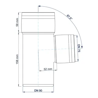 PO Abzweig POLO-KAL XS DN 90/75/87Grad – Bild 3