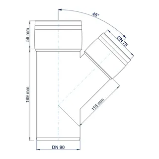 PO Abzweig POLO-KAL XS DN 90/75/45Grad – Bild 3