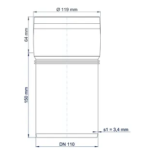 PO Steckmuffenrohr POLO-KAL XS DN 110/150 – Bild 3