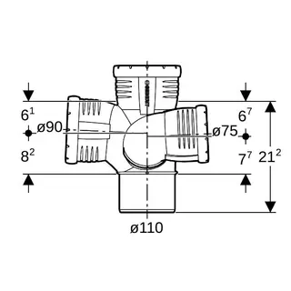 Geberit Silent-Pro Schachtbogenabzweig 87,5Gr d110/90/75 links – Bild 4