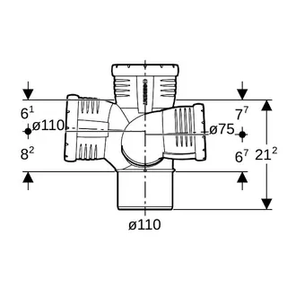 Geberit Silent-Pro Schachtbogenabzweig 87,5Gr d110/110/75 links – Bild 4