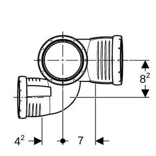 Geberit Silent-Pro Schachtbogenabzweig 87,5Gr d90/90/75 rechts – Bild 5