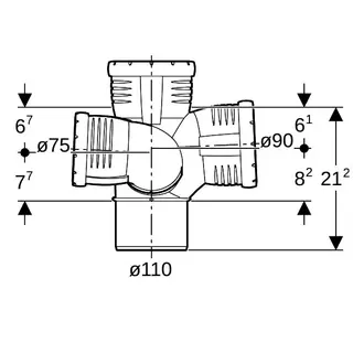Geberit Silent-Pro Schachtbogenabzweig 87,5Gr d110/90/75 rechts – Bild 4