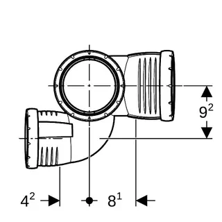 Geberit Silent-Pro Schachtbogenabzweig 87,5Gr d110/90/75 rechts – Bild 5