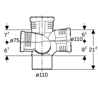 Geberit Silent-Pro Schachtbogenabzweig 87,5Gr d110/110/75 rechts – Bild 4