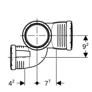 Geberit Silent-Pro Schachtbogenabzweig 87,5Gr d110/110/75 rechts – Bild 5