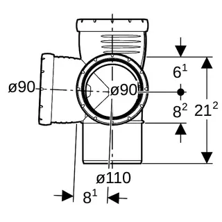 Geberit Silent-Pro Eckabzweig 87,5Gr d110/90/90 – Bild 4