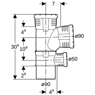 Geberit Silent-Pro Kombibogenabzweig 87,5Gr d90/90/50 – Bild 4