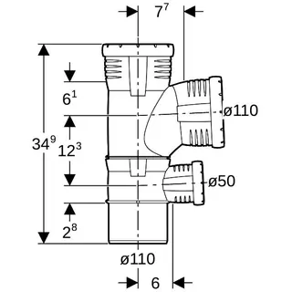 Geberit Silent-Pro Kombibogenabzweig 87,5Gr d110/110/50 – Bild 4