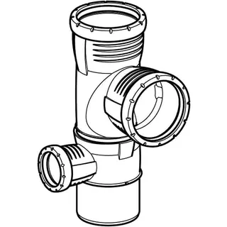 Geberit Silent-Pro Kombibogeneckabzweig 87,5Gr d90/90/50 links – Bild 3