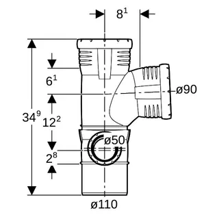 Geberit Silent-Pro Kombibogeneckabzweig 87,5Gr d110/90/50 links – Bild 4