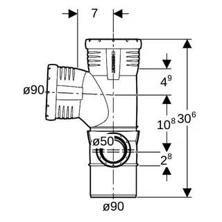 Geberit Silent-Pro Kombibogeneckabzweig 87,5Gr d90/90/50 rechts – Bild 4