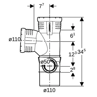 Geberit Silent-Pro Kombibogeneckabzweig 87,5Gr d110/110/50 rechts – Bild 4