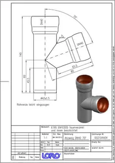 LORO-X ABZWEIG 70 GRAD DN 40/40 – Bild 2