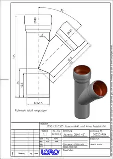 LORO-X ABZWEIG 45 GRAD DN 40/40 – Bild 2